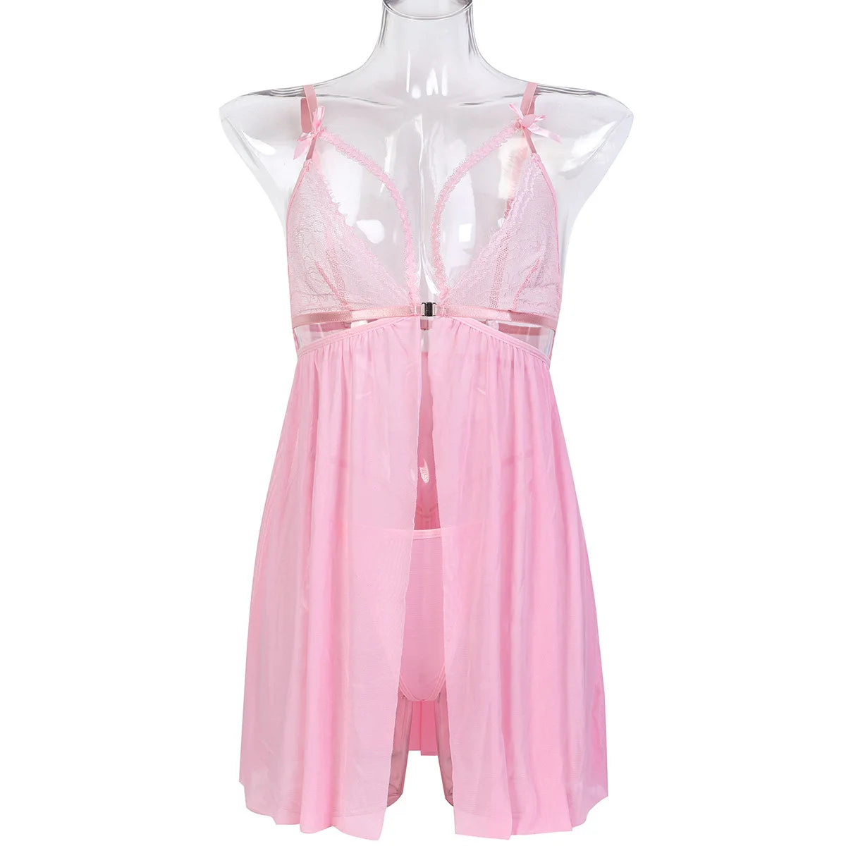 Lencería sexy para mujer, ropa interior erótica transparente, camisón con tanga, ropa de dormir