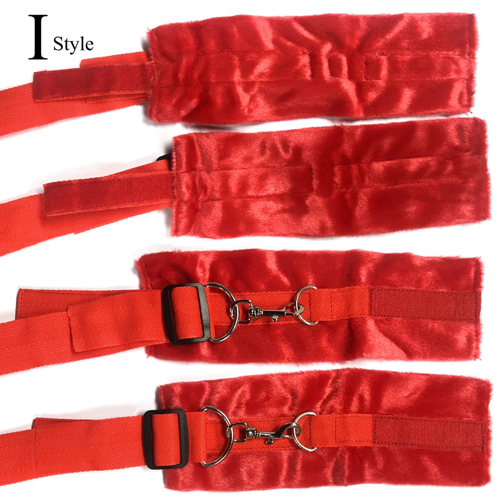 BDSM Bettgurt Bondage Bindung am Bett Bindung Sexspielzeug für Erwachsene Sex Bondage Gürtel Bett Flirten Handschellen Fußschellen Selbstbondage