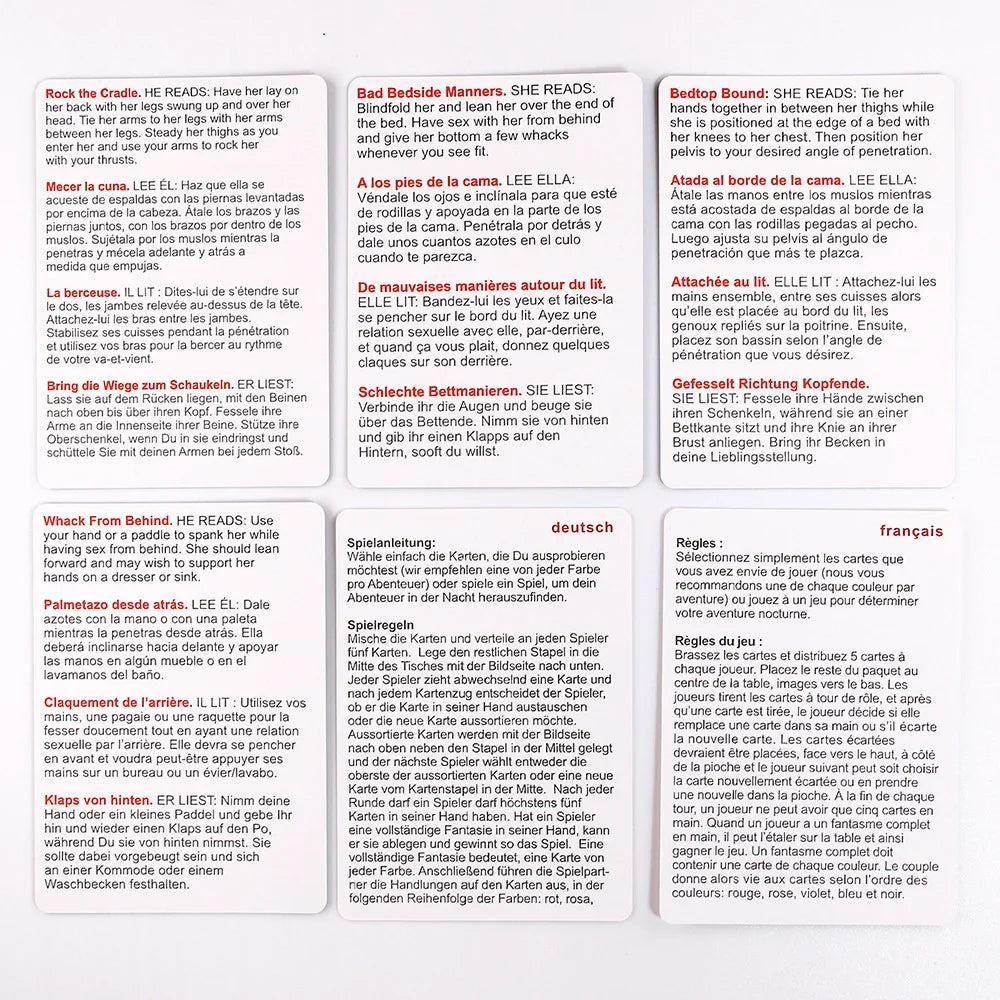 English Sex Card Game Adult Board Game Explore 50 Kinds of Card Play Bedroom Commands for Valentine's Day Couples