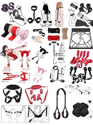 BDSM Bondage Gürtel Sexspielzeug Sklavengehorsam Freiliegende Bandage Ausrüstung Fetisch Lederschwamm Erwachsene Zurückhalten Verstellbares Sexy Zubehör