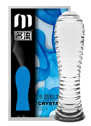 Condón Diente de Lobo Cristalino, Caja Individual, Gran Partícula, Funda para Pene, Anillo Extensor Reutilizable para Pene, Condones Eróticos para Hombres