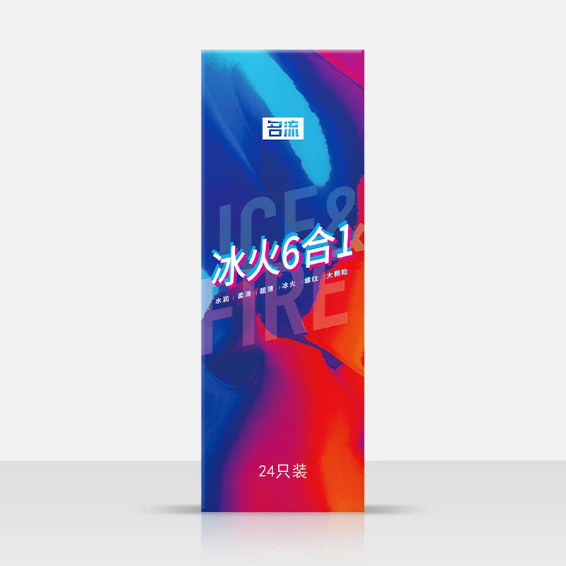 24 Stück Passion Kondome Ice Fire Feeling Penishüllen Ultradünne, dauerhafte Kondome Empfängnisverhütung Erotikartikel für Paare Sexshop