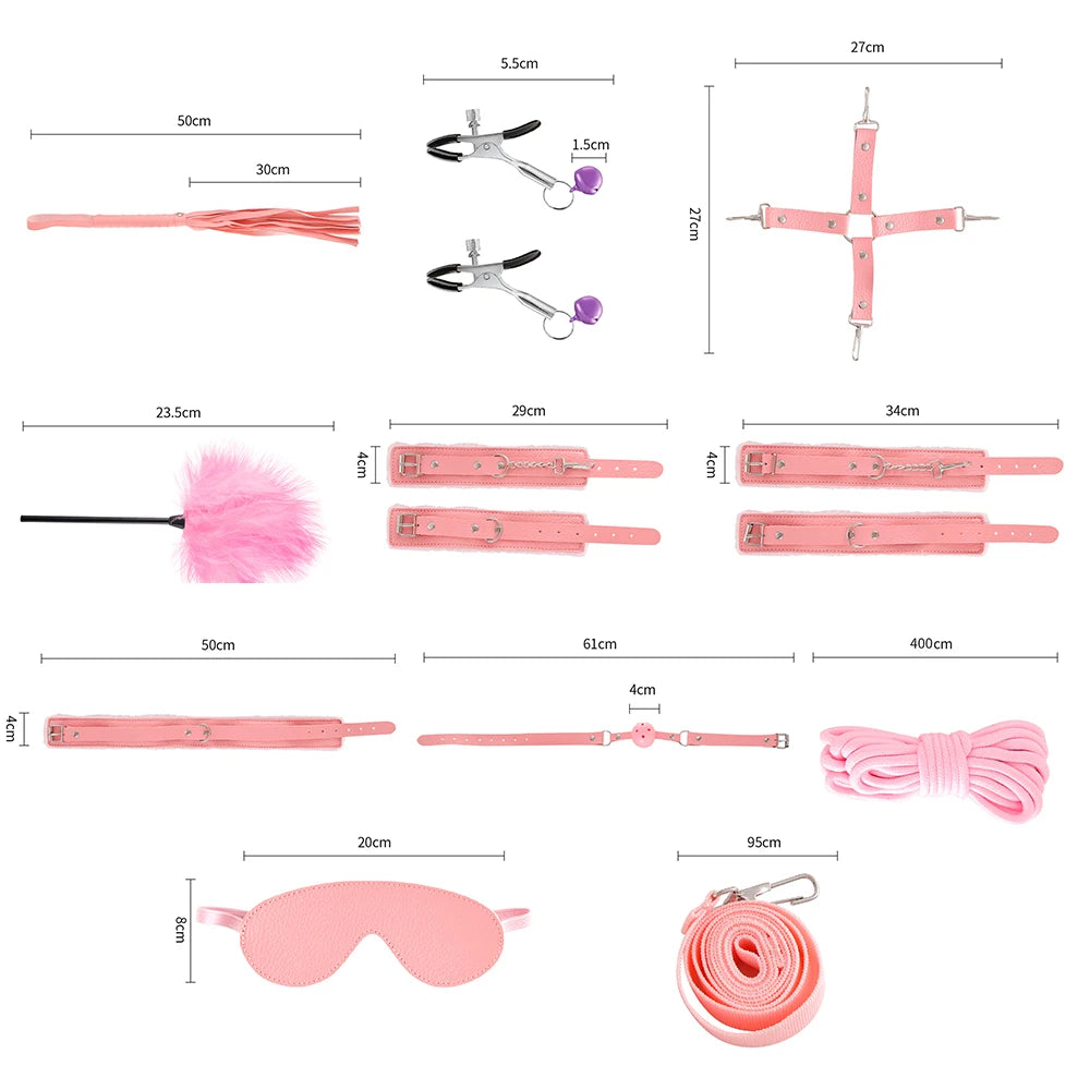 BDSM Verstellbare Riemen Bettfesseln Sex Bondage Kit Für Paare Handschellen Fußfesseln Mit Bondage Set SM Erotikspiele Sexspielzeug