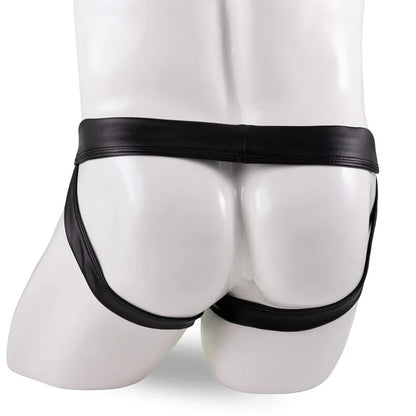 Sexy Männer Unterwäsche Jockstraps Schwarz Kunstleder Pantie Mann G-String Tangas Dessous Erotische Penis Männliche Unterhose Cueca Ropa