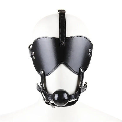 SM Leather Padded Hood Blindfold,Head Harness Mask Gag, BDSM Bondage ,Sex Toys for Couples Accessories
