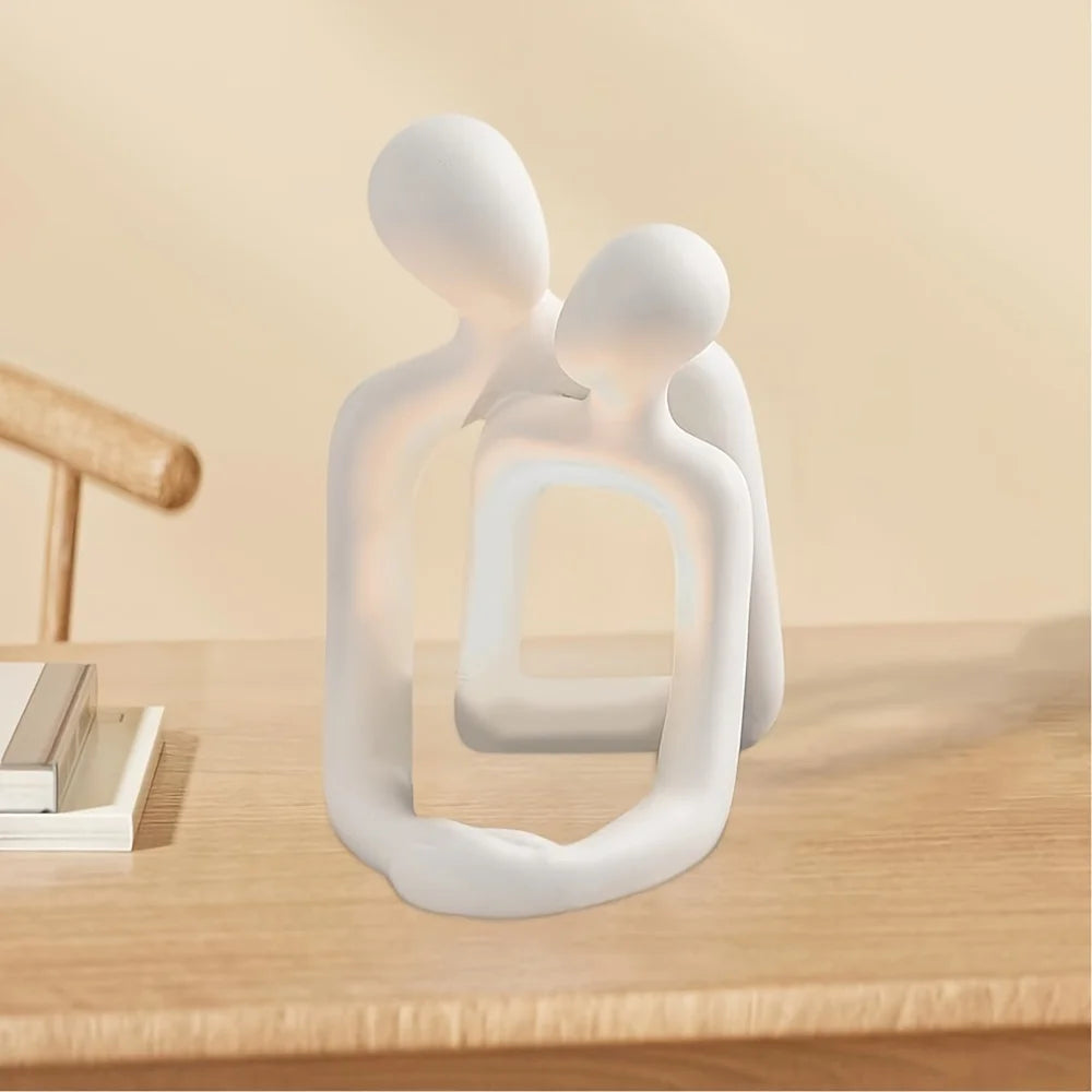 Romantic Couple Statue Sculpture - Modern Resin Art for Home & Office Decor, Perfect for Living Room, Bedroom