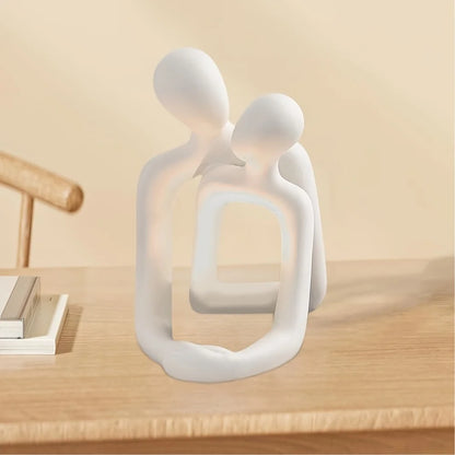Romantic Couple Statue Sculpture - Modern Resin Art for Home & Office Decor, Perfect for Living Room, Bedroom