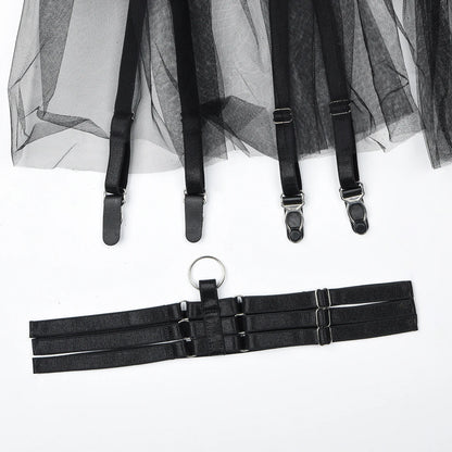 MUZISKAT 2024 Neue bequeme durchsichtige Mesh-Hohlspitze Stickerei Spleißen Design Erotische Dessous Onlyfans