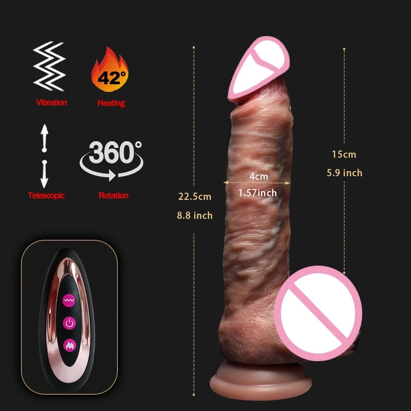 Consolador realista con vibración para mujeres, masturbación, calentamiento, penetración de pene, vibrador anal, consoladores de pene grande para adultos, juguetes sexuales sexys.