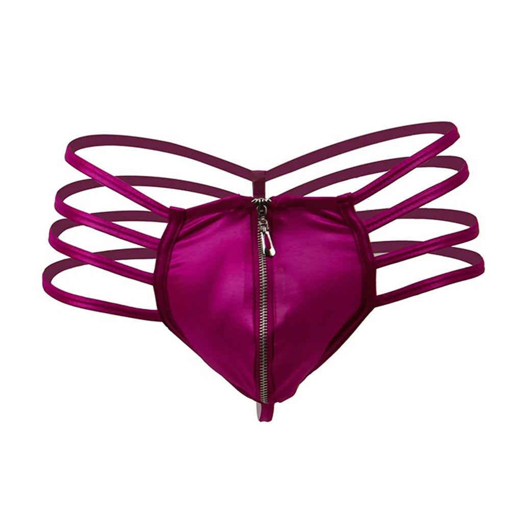 Lencería sexy de talla grande para hombre, transparente, con suspensorio, de piel sintética, tipo tanga, ropa interior para discoteca, erótica japonesa, con espalda en T