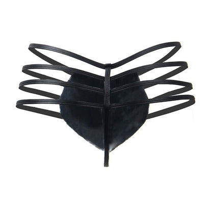 Lencería sexy de talla grande para hombre, transparente, con suspensorio, de piel sintética, tipo tanga, ropa interior para discoteca, erótica japonesa, con espalda en T