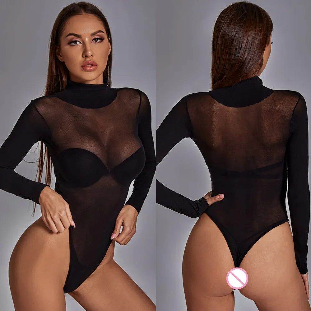 One-piece Bodysuits For Women Exotic Erotic Transparent Jumpsuit Night Club Party Wear Erotic Tight Lingerie Female Sleepwear
