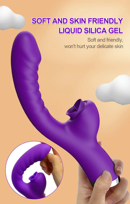 Vibrador para lamer la lengua 2 en 1, juguetes sexuales para mujeres adultas, consoladores, vibradores, estimulador de clítoris con 20 velocidades, producto sexual.