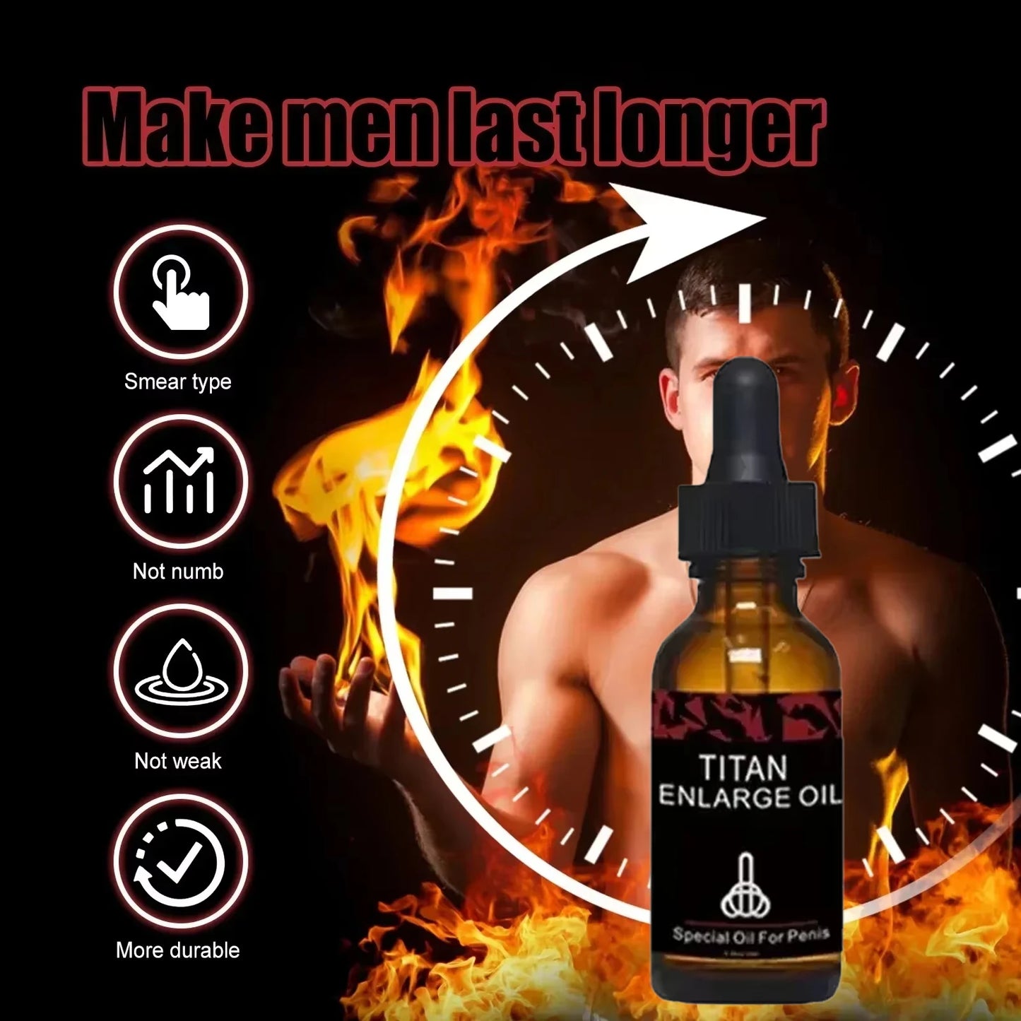 924Men's Big Dick Espesamiento Crecimiento Masaje Agrandamiento Aceite Líquido Retraso Orgasmo Sexy Productos para Mejorar la Erección del Pene Masculino C