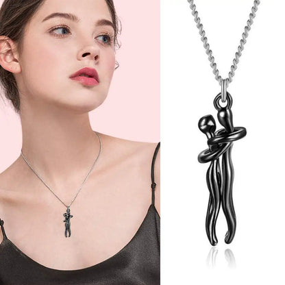 Collar de dos colores para pareja, personalizado, de moda, para amantes, juntos para siempre, colgantes, cadena de clavícula, regalo de joyería