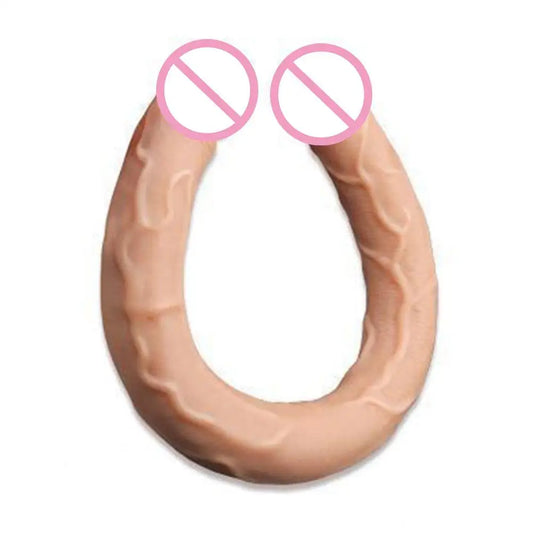 Doppelseitiger Dildo für Frauen, flexibel, realistisch, Doppelpenetration, Erwachsenenspielzeug für vaginale und anale Stimulation, für lesbische Doppelpenis