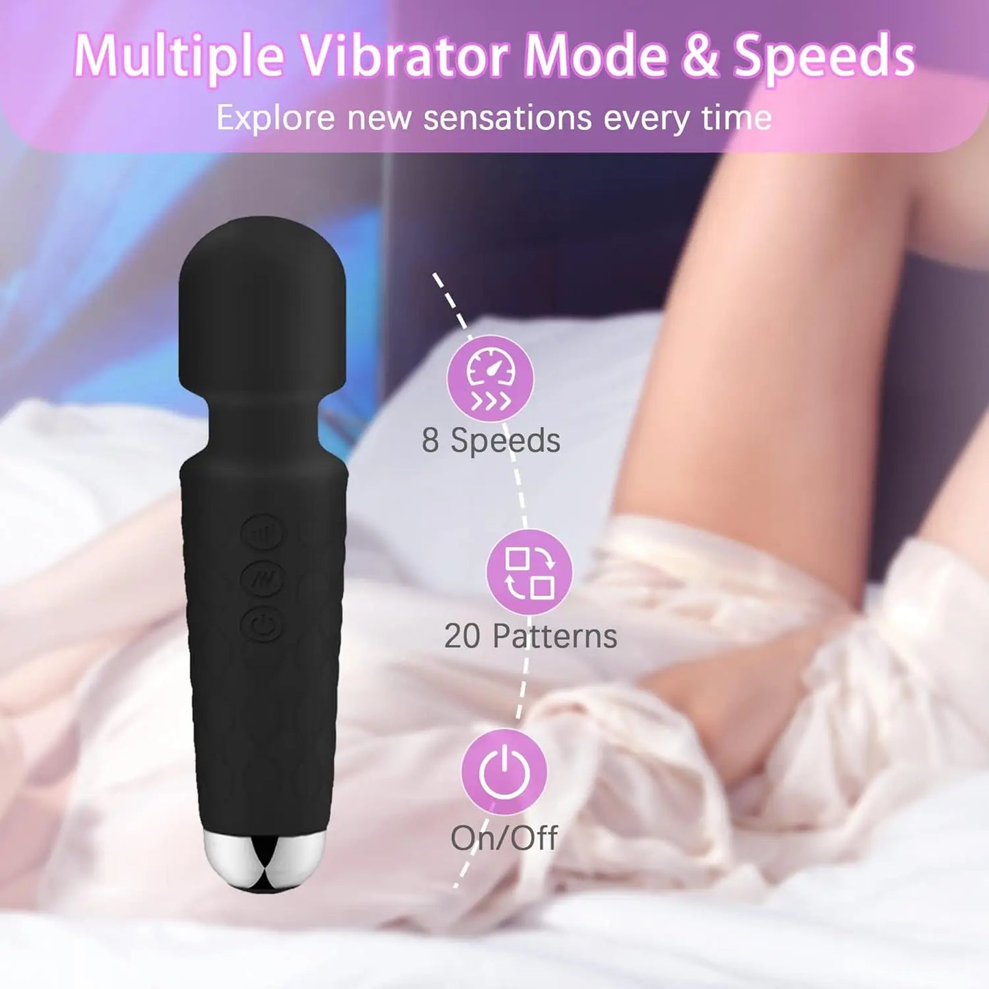 20 Speeds AV Vibrator Powerful Handheld Wand Massager Anal Dildo G spot Clit Stimulator Female Masturbation Sex Toys  for Women