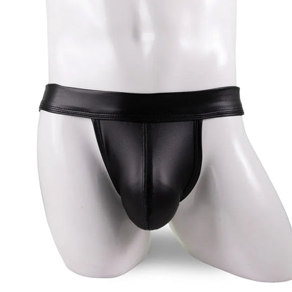 Sexy Männer Unterwäsche Jockstraps Schwarz Kunstleder Pantie Mann G-String Tangas Dessous Erotische Penis Männliche Unterhose Cueca Ropa