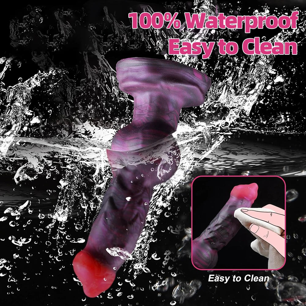 Consolador con forma de perro, tapón anal, pene grande y grueso, silicona líquida, para mujeres y hombres, estimulador del punto G y la próstata, productos para adultos para juegos previos.