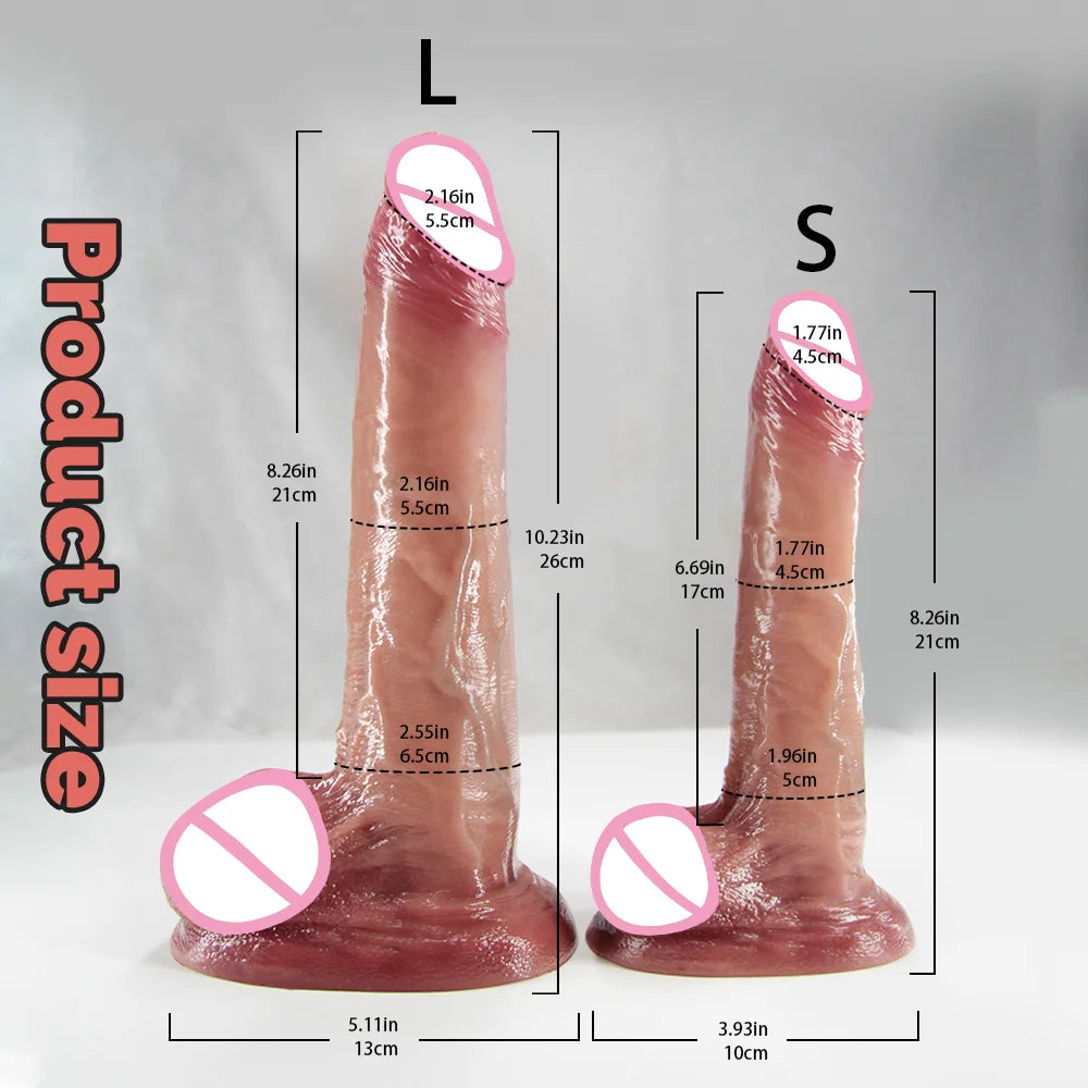 Consolador realista suave para hombres, con prepucio deslizante, masturbador anal y vaginal para mujeres, juguetes sexuales para estimular el orgasmo.