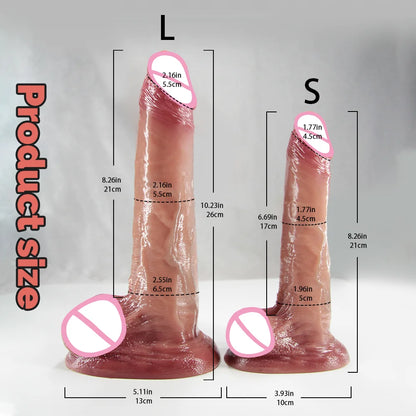 Consolador realista suave para hombres, con prepucio deslizante, masturbador anal y vaginal para mujeres, juguetes sexuales para estimular el orgasmo.