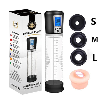 Sexspielzeug für Männer Elektrische Vakuum-Penispumpe Vergrößerung Dick Pump Penis Trainer Extender Verzögerte Ejakulation Masturbator 18+