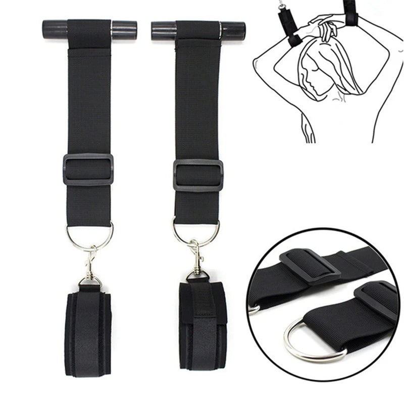 Juego de bondage BDSM para adultos, esposas, collar, muñeca, mordaza, correa, fetiche, SM, juguete sexual para mujeres y parejas, sin vibrador
