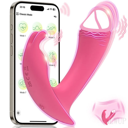 Vibrador vaginal con control por Bluetooth para masturbación femenina, estimulador de clítoris, vibrador portátil, productos eróticos para adultos.