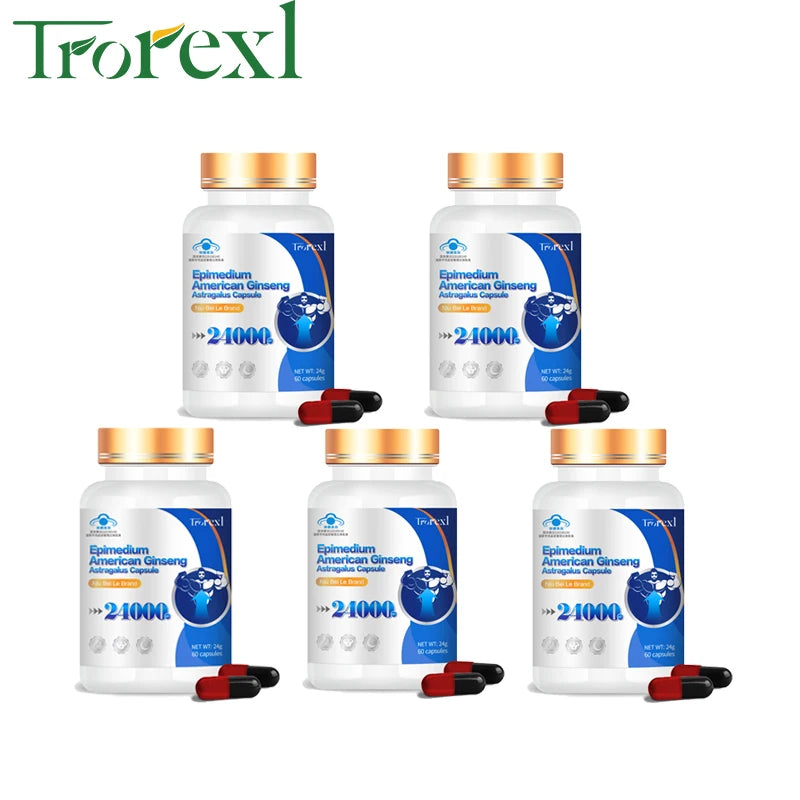 Epimedium Ginseng Capsules Male Power Enlarge Supplement– Huge-Vitalize Pills for Maximum Performance & Pleasure