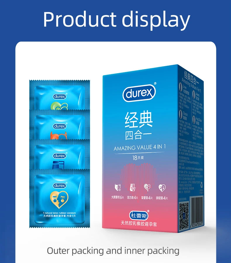 Durex Condoms Mixed pack Penis Cock Sleeve Intimate goods Natural Latex Smooth Lubricated for Adult Condoms for men