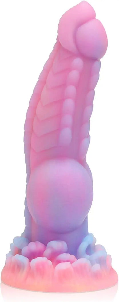 Realistischer Hundedildo, 21,6 cm, Fantasy-Monsterdildos, leuchtendes Silikon, dicker rosa Dildo, Analspielzeug mit Saugnapf für Frauen und Männer