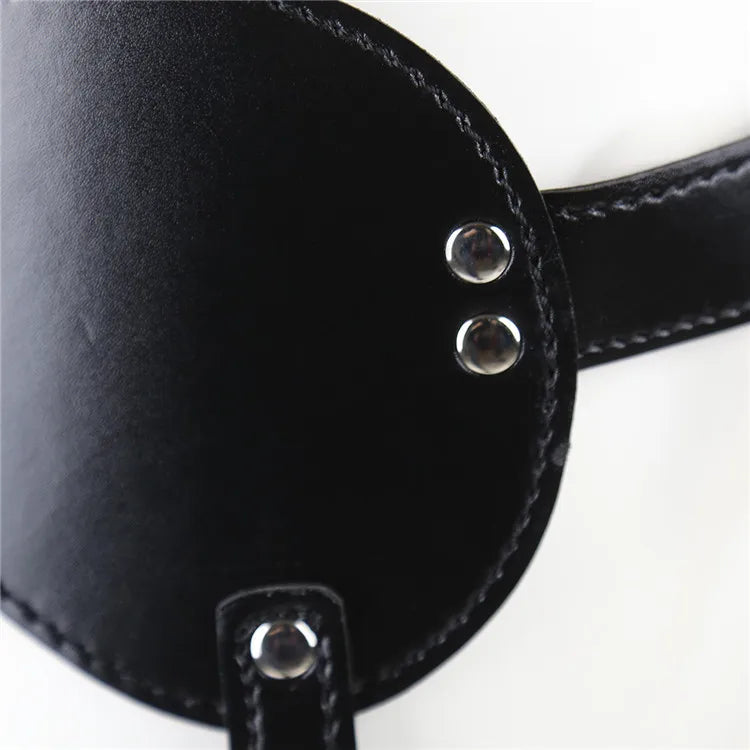 SM Leather Padded Hood Blindfold,Head Harness Mask Gag, BDSM Bondage ,Sex Toys for Couples Accessories