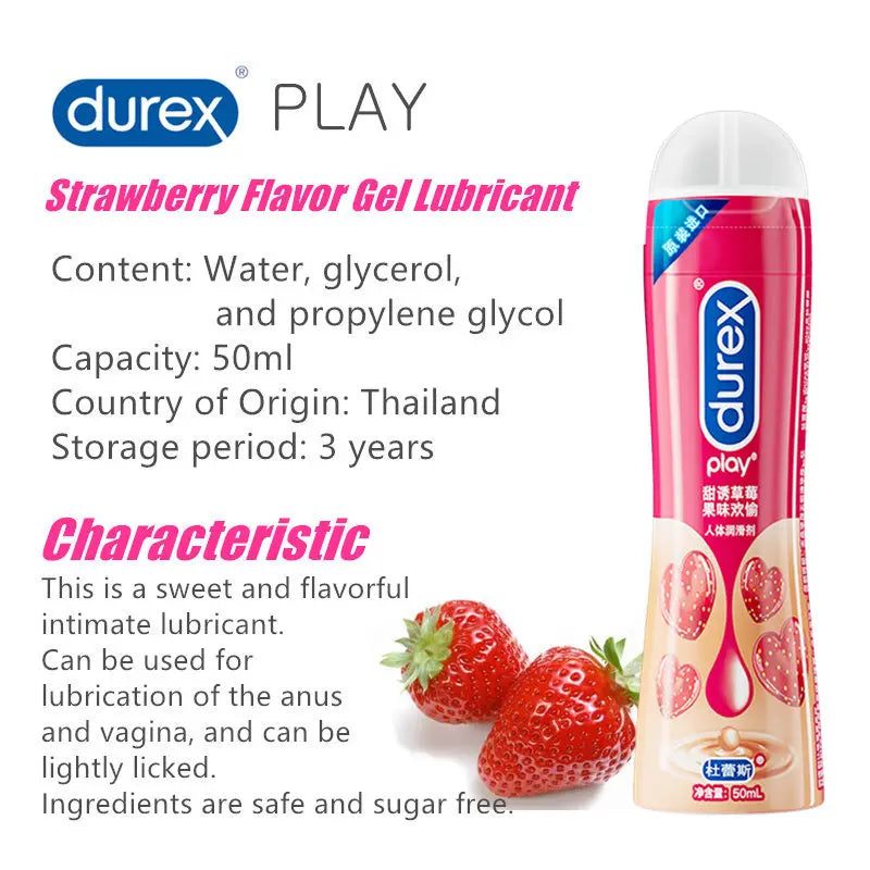 Durex 50 ml Gleitmittel auf Wasserbasis, Anal-Masturbations-Gleitmittel, Penis-Gel, Massageöl, Vaginal-Sexprodukte für Paare