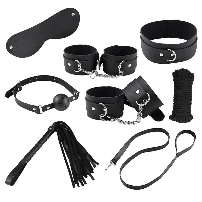 Kits de juguetes sexuales BDSM para adultos, juegos eróticos, máscara de bondage, esposas de plumas, esposas de tobillo y ataduras para parejas, accesorios sexuales para mayores de 18 años.