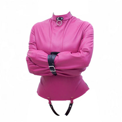 Brazalete de cuero BDSM, juguete sexual con camisa de fuerza, cinturón ajustable de bondage, disfraz sexy de esclava para cosplay para mujer.