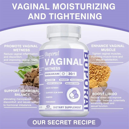 Suplementos para la humedad vaginal: para el equilibrio hormonal femenino, el equilibrio del pH femenino y la salud vaginal.