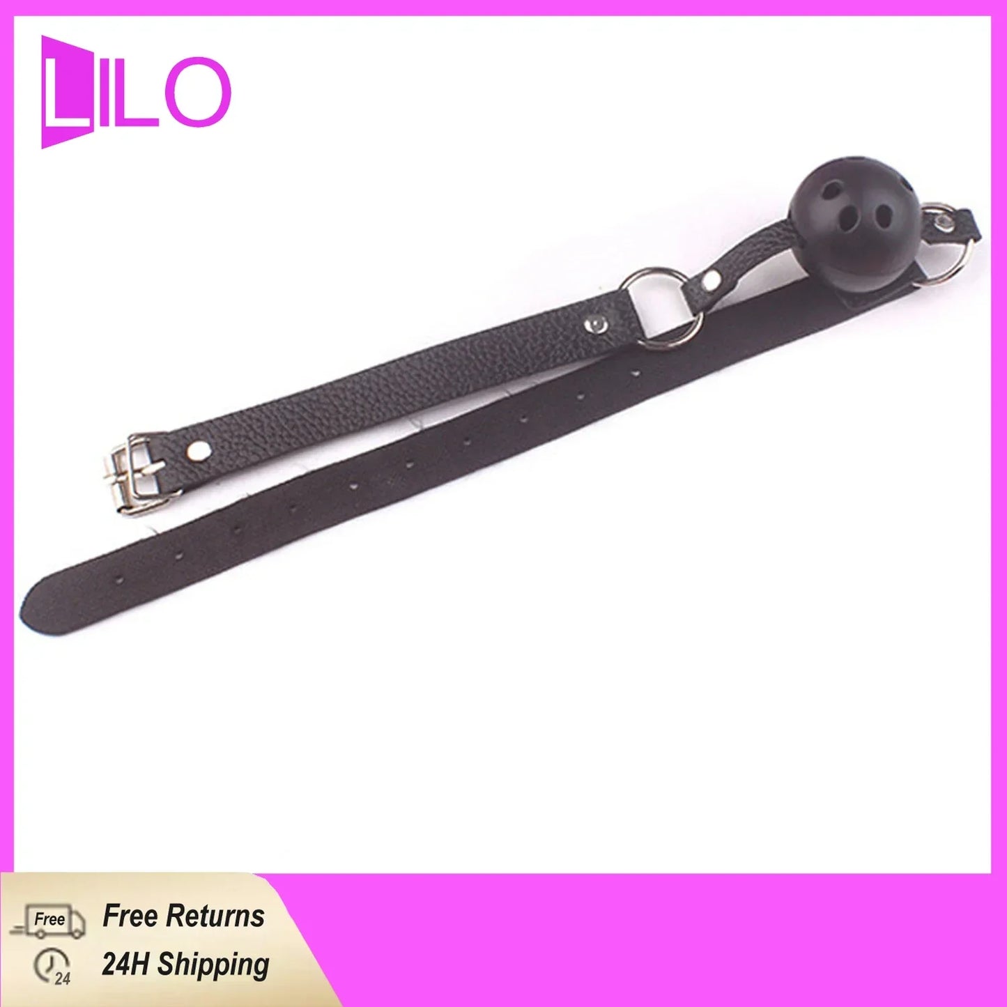 Mordaza de boca ajustable BDSM, bola de cuero sintético para adultos, juego de rol fetiche, accesorios para parejas, juguetes sexuales de bondage