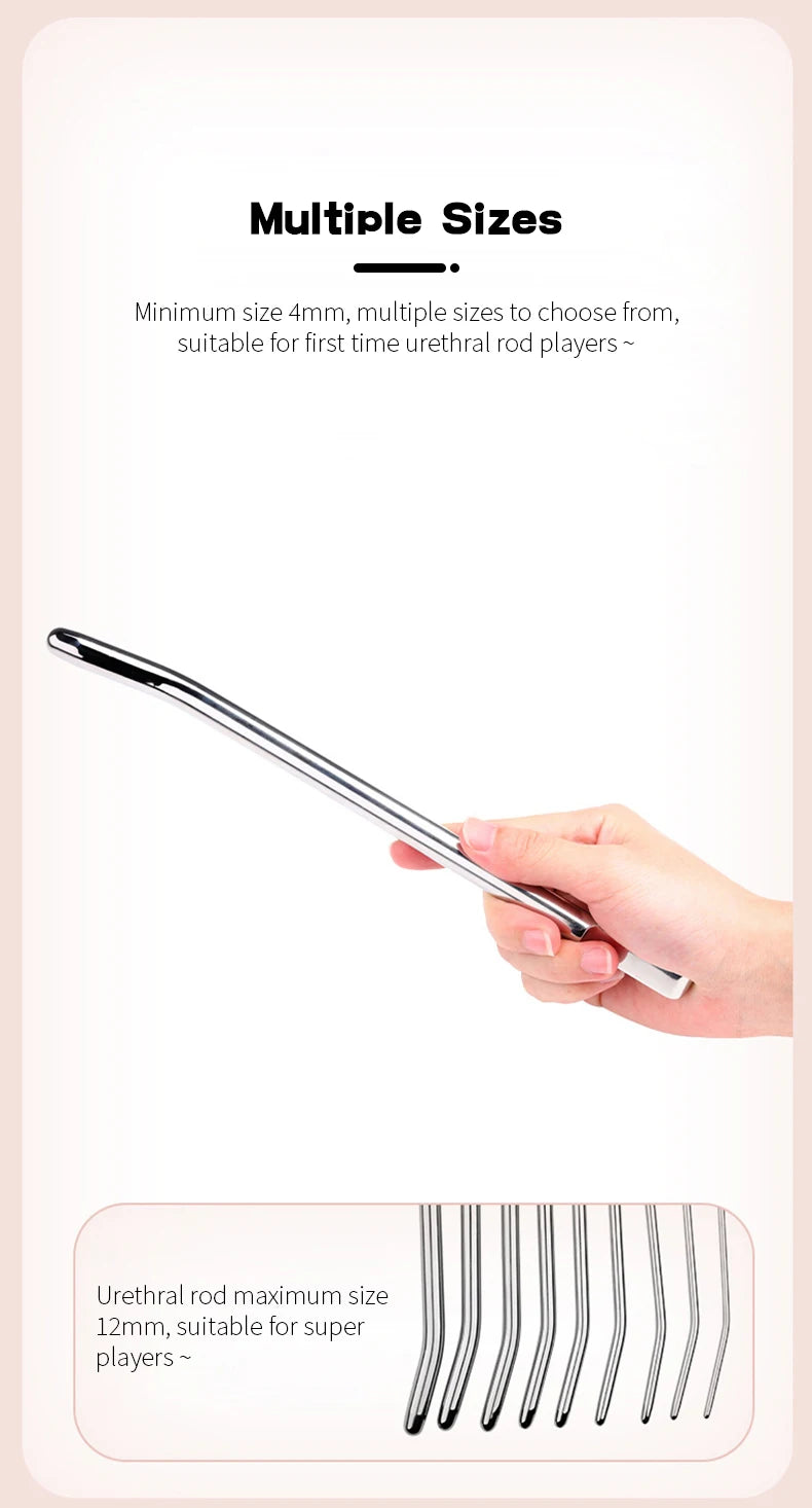 Juguetes sexuales para adultos para hombres, dilatadores de pene, catéteres de acero inoxidable con cabeza lisa, dilatadores uretrales.