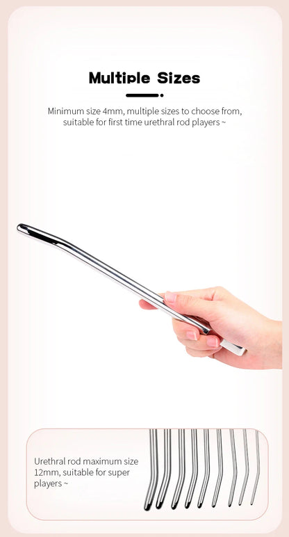 Juguetes sexuales para adultos para hombres, dilatadores de pene, catéteres de acero inoxidable con cabeza lisa, dilatadores uretrales.