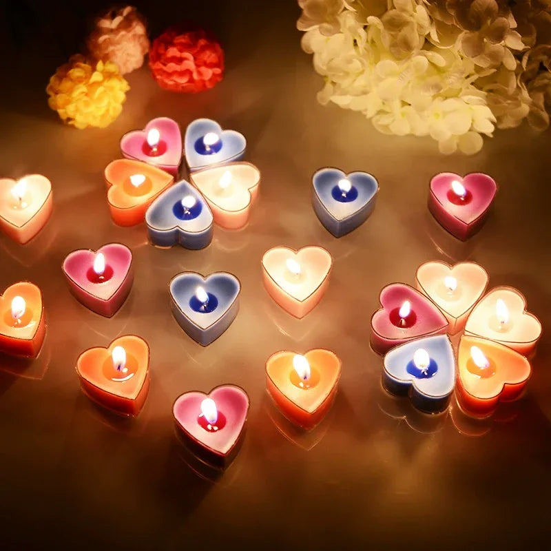 Juego de 9 velas creativas en forma de corazón, velas románticas de cumpleaños, velas para enamorados, velas para cenas de propuesta.