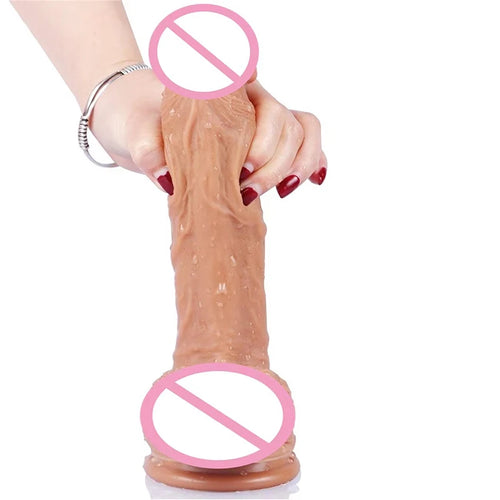 22 cm realistischer Silikondildo, großer Dildo, Sexspielzeug für Frauen mit dicker Eichel, echter Dong mit starkem Saugnapf, steifer Schwanz