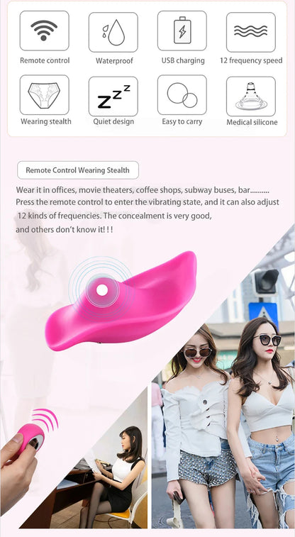 Vibratoren für die Klitoris der Frau, leistungsstark, kein Ton, Schmetterling, tragbar, Höschen, Ei-Vibrator, Klitorisstimulator, Sexspielzeug für Frauen ab 18 Jahren