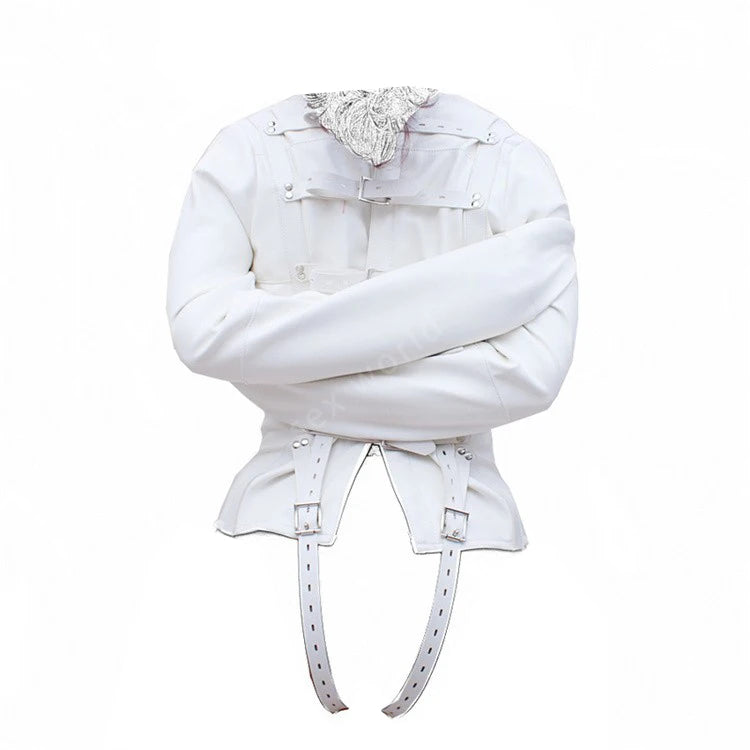 Brazalete de cuero BDSM, juguete sexual con camisa de fuerza, cinturón ajustable de bondage, disfraz sexy de esclava para cosplay para mujer.