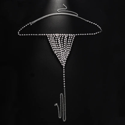 Stonefans New Rave Perle Schmuck Zubehör Taille Kette Mode 2025 Sommer Club Sexy Tanga Höschen G String Bikini Frauen Geschenk