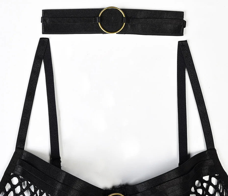 Conjunto de lencería sexy JSY para mujer, ropa interior corporal, camisón de malla transparente, ropa de dormir, lencería erótica, disfraces porno