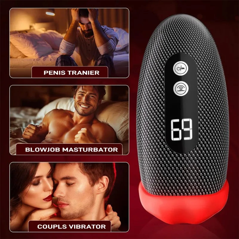 Juguetes sexuales para hombres, masturbador masculino, garganta profunda, boca, 360°, envuelto, 9 pulsaciones, bomba de pene vibratoria, control por aplicación, máquina sexual LCD.