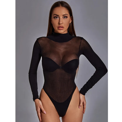 One-piece Bodysuits For Women Exotic Erotic Transparent Jumpsuit Night Club Party Wear Erotic Tight Lingerie Female Sleepwear