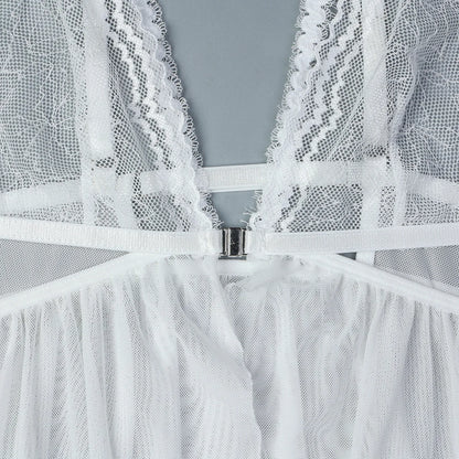 Lencería sexy para mujer, ropa interior erótica transparente, camisón con tanga, ropa de dormir