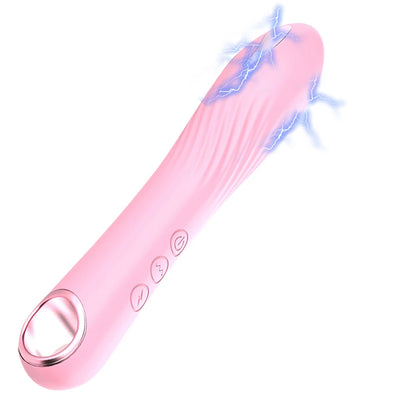 Vibradores de bala con descarga eléctrica para mujeres, consolador anal, punto G, estimulador de clítoris, vibrador de dedo, lápiz labial, juguete sexual femenino