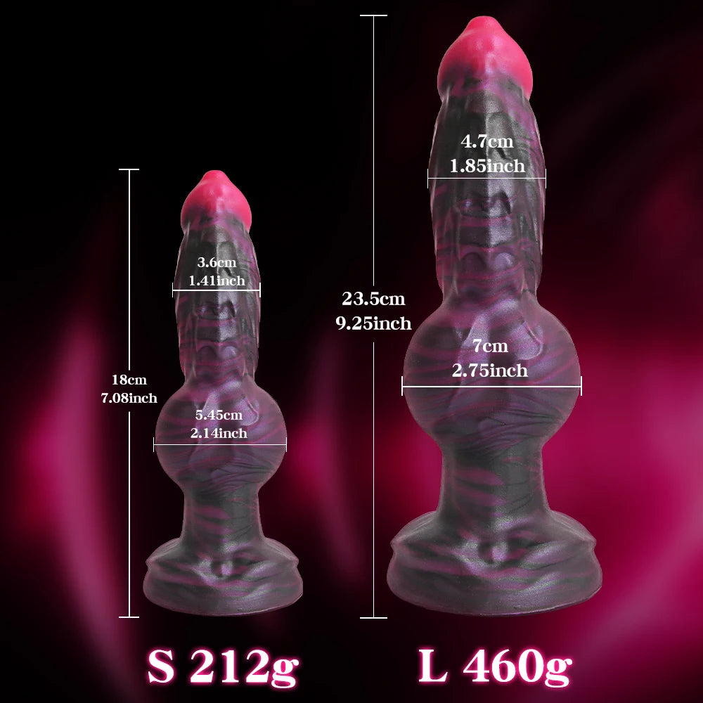 Consolador con forma de perro, tapón anal, pene grande y grueso, silicona líquida, para mujeres y hombres, estimulador del punto G y la próstata, productos para adultos para juegos previos.